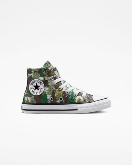 Tenisky Vysoke Converse Chuck Taylor All Star Easy-On Forest Camo Dievcenske Biele Zelene | SK WFHXM3